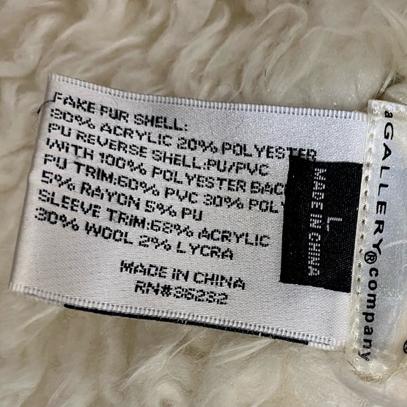 Giacca Gallery Women's Faux Fur Fluffy Winter Coat L White Pockets Lined Zipper - Picture 11 of 13